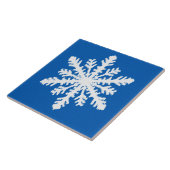 Ikat Snowflake 1 von 4 - Kobalt blau und weiß Fliese (Seite)