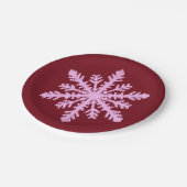 Ikat Snowflake - Burgunder Wein und Rosa Pappteller (Schrägansicht)