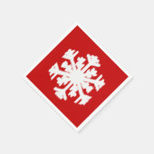 Ikat Snowflake - Dunkelrot und weiß Serviette (Ecke)
