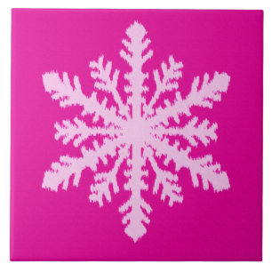 Ikat Snowflake - Fuchsia und Eispink Fliese