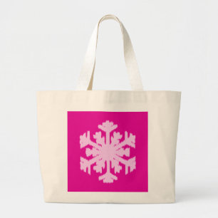 Ikat Snowflake - Fuchsia und Eispink Jumbo Stoffbeutel