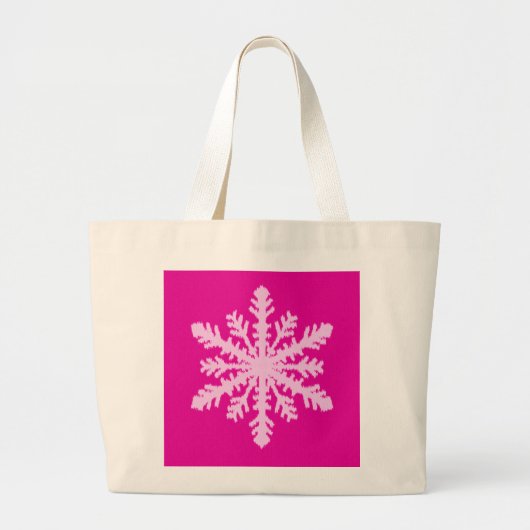 Ikat Snowflake - Fuchsia und Eispink Jumbo Stoffbeutel (Vorne)