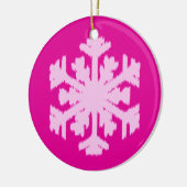 Ikat Snowflake - Fuchsia und Eispink Keramik Ornament (Links)