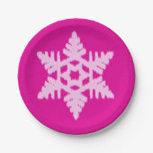 Ikat Snowflake - Fuchsia und Eispink Pappteller (Vorderseite)