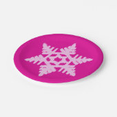 Ikat Snowflake - Fuchsia und Eispink Pappteller (Schrägansicht)