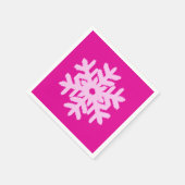 Ikat Snowflake - Fuchsia und Eispink Serviette (Ecke)