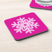Ikat Snowflake - Fuchsia und Eispink Untersetzer (Linke Seite)