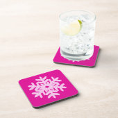 Ikat Snowflake - Fuchsia und Eispink Untersetzer (Rechte Seite)