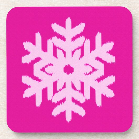 Ikat Snowflake - Fuchsia und Eispink Untersetzer (Vorderseite)