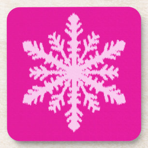 Ikat Snowflake - Fuchsia und Eispink Untersetzer