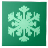 Ikat Snowflake - Kiefer und Minze grün Fliese (Vorderseite)
