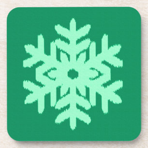 Ikat Snowflake - Kiefer und Minze grün Getränkeuntersetzer