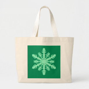 Ikat Snowflake - Kiefer und Minze grün Jumbo Stoffbeutel