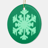 Ikat Snowflake - Kiefer und Minze grün Keramik Ornament (Links)