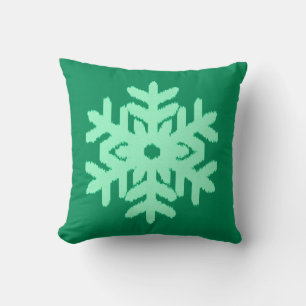Ikat Snowflake - Kiefer und Minze grün Kissen