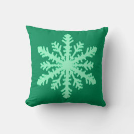 Ikat Snowflake - Kiefer und Minze grün Kissen