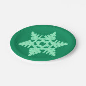 Ikat Snowflake - Kiefer und Minze grün Pappteller (Schrägansicht)