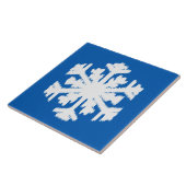 Ikat Snowflake - Kobalt blau und weiß Fliese (Seite)