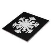 Ikat Snowflake - Schwarzweiß Fliese (Seite)