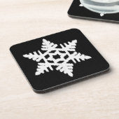 Ikat Snowflake - Schwarzweiß Getränkeuntersetzer (Linke Seite)