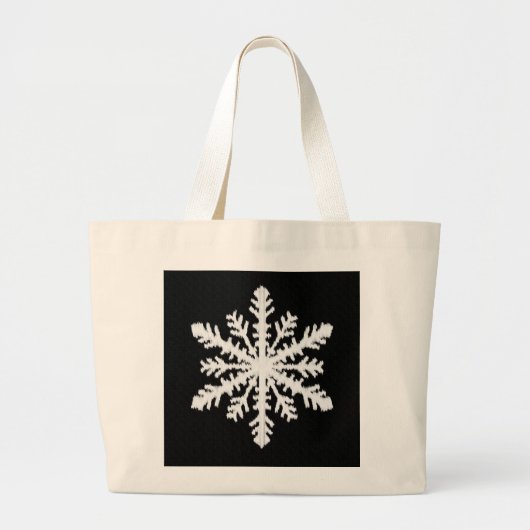 Ikat Snowflake - Schwarzweiß Jumbo Stoffbeutel (Vorne)