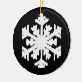 Ikat Snowflake - Schwarzweiß Keramik Ornament (Links)