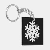 Ikat Snowflake - Schwarzweiß Schlüsselanhänger (Vorderseite links)