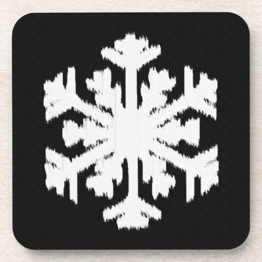 Ikat Snowflake - Schwarzweiß Untersetzer (Vorderseite)