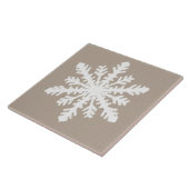 Ikat Snowflake - Taupe und Weiß Fliese (Seite)