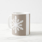 Ikat Snowflake - Taupe und Weiß Kaffeetasse (Vorderseite Links)