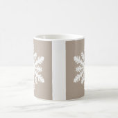 Ikat Snowflake - Taupe und Weiß Kaffeetasse (Mittel)