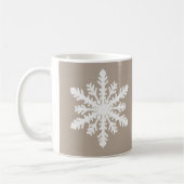 Ikat Snowflake - Taupe und Weiß Kaffeetasse (Links)