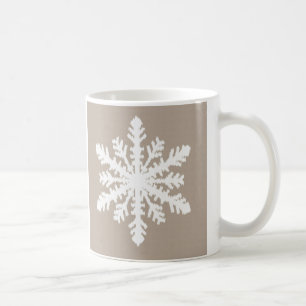 Ikat Snowflake - Taupe und Weiß Kaffeetasse