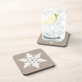 Ikat Snowflake - Taupe und Weiß Untersetzer (Rechte Seite)