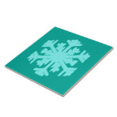 Ikat Snowflake - Türkis und Wasser Fliese (Seite)