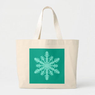 Ikat Snowflake - Türkis und Wasser Jumbo Stoffbeutel