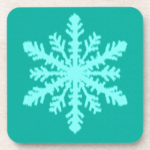 Ikat Snowflake - Türkis und Wasser Untersetzer