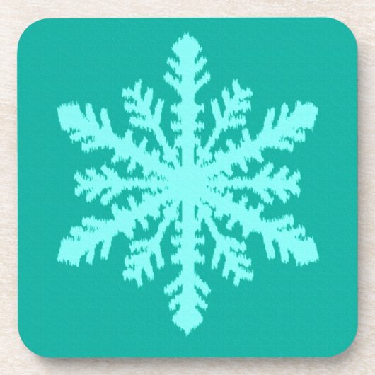 Ikat Snowflake - Türkis und Wasser Untersetzer (Vorderseite)