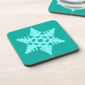 Ikat Snowflake - Türkis und Wasser Untersetzer (Linke Seite)