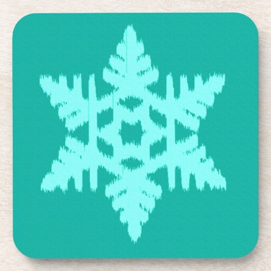 Ikat Snowflake - Türkis und Wasser Untersetzer (Vorderseite)