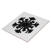 Ikat Snowflake - weiß und schwarz Fliese (Seite)