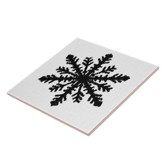Ikat Snowflake - weiß und schwarz Fliese (Seite)