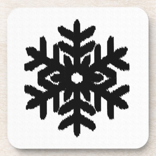 Ikat Snowflake - weiß und schwarz Getränkeuntersetzer (Vorderseite)