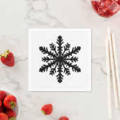 Ikat Snowflake - weiß und schwarz Serviette (Beispiel)