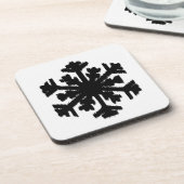Ikat Snowflake - weiß und schwarz Untersetzer (Linke Seite)