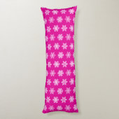 Ikat Snowflakes - Fuchsia und Eispink Seitenschläferkissen (Rückseite (Vertikal))