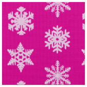 Ikat Snowflakes - Fuchsia und Eispink Stoff (Nahaufnahme)