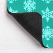 Ikat Snowflakes - Türkis und Wasser Mousepad (Ecke)