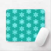 Ikat Snowflakes - Türkis und Wasser Mousepad (Mit Mouse)