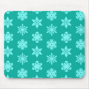 Ikat Snowflakes - Türkis und Wasser Mousepad